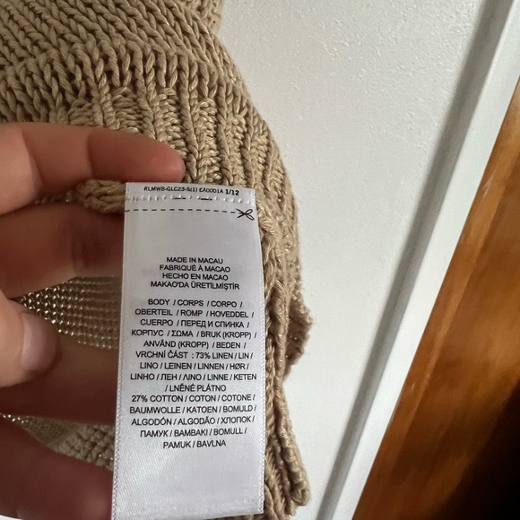 Polo Ralph Lauren Linen Cotton Tan Knit Sleeveless Crewneck Sweater Vest, XXL - Picture 4 of 5